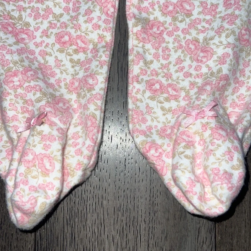 Baby girl footed floral pants